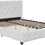 DHP Dakota Upholstered Bed, Queen, White Faux Leather