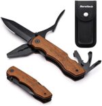 DURATECH 9-in-1 Multitool with Safety Locking, Wood Handle Pocket Multi Tool with Pliers Knife Bottle Opener Screwdriver Saw for Outdoor, Survival, Camping Hunting, Fishing and Hiking