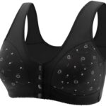 Daisy Bras for Older Women Front Button Closure Wireless Bras Push Up Breathable Sports Bras Plus Size Comfy Everyday Bras