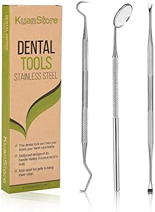 Dental Tools, Professional Dental Pick Tools Kit, Teeth Cleaning Calculus Tool for Dentist, Personal Using, Pets Oral Care with Dental Mirror Dental Tooth Tartar Plaque Scraper Remover Dental Probe