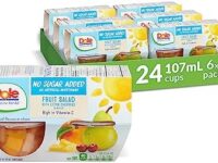 Dole Fruit Bowls Fruit Salad with Extra Cherries in Water, No Sugar Added, Healthy School Snacks, 107ml, 24 Cups, Packaging May Vary