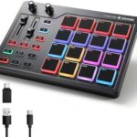 Donner MIDI Pad Beat Maker with 16 Beat Pads, 2 Assignable Fader & Knobs USB MIDI Pad Controller STARRYPAD