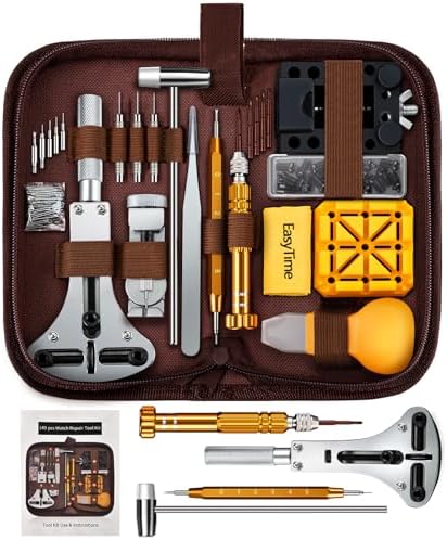 EasyTime Watch Repair Tool Kit: 149 PCS Professional Watch Toolkit for Battery Replacement Watch Link Adjustment Back Removal