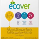 Ecover Automatic Dishwasher Tabs, Naturally-Derived and Biodegradable Dishwasher Detergent, Citrus Scent, (25) Dishwasher Cleaner Tablets, 1 Pack