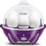 Elite Gourmet Easy Electric 7 Egg Capacity Cooker, Poacher, Omelet Maker, Scrambled, Soft, Medium, Hard Boiled with Auto Shut-Off and Buzzer, BPA Free, Purple