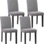 FDW Dining Chairs Dining Room Chairs Parsons Chair Kitchen Chairs Set of 4 for Home Kitchen Living Room, Grey