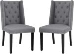 FDW Dining Chairs Set of 2 Dining Room Chairs for Living Room Kitchen Chairs Mid Century Modern Chair upholstered Parsons Chair for Home (Gray)