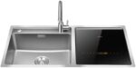 FOTILE Stainless Steel Kitchen in-Sink Dishwasher Combination, Heavy Gauge Bowl Dish Sanitizing, Energy-Saving, and Powerful Cleaning Countertop Dishwasher (SD2F-P3)