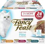 Fancy Feast Wet Cat Food, Pate Assorted Variety Pack 3 Flavours - 85 g Can (24 Pack)