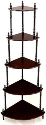 Frenchi Home Furnishing 5-Tier Corner Stand, Cherry