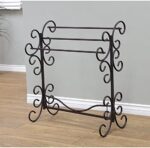 Frenchi Home Furnishing TLR1603 Metal Scroll Blanket Rack, Black