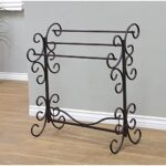 Frenchi Home Furnishing TLR1603 Metal Scroll Blanket Rack, Black