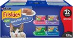 Friskies Greatest Hits Wet Cat Food, Pate Variety Pack 4 Flavours - 156 g Can (32 Pack)