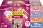 Friskies Shredded Wet Cat Food, Poultry & Fish Combo Variety Pack 4 Flavours - 156 g Can (32 Pack)