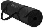 Gaiam Essentials Thick Yoga Mat Fitness & Exercise Mat with Easy-Cinch Yoga Mat Carrier Strap, 72"L x 24"W x 2/5 Inch Thick