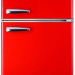 Galanz Retro Compact Mini Fridge with Freezer, 2-Door, Energy Efficient, Small Refrigerator for Dorm, Office, Bedroom, 3.1 Cu.Ft, Red