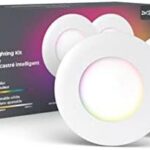 Globe Electric 50466 Wi-Fi Smart 3" Ultra Slim LED Recessed Lighting Kit 2-Pack, No Hub Required, Voice Activated, 7 W, Multicolor Changing RGB, Tunable White 2000K - 5000K, 390 Lumens, Wet Rated