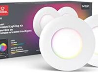 Globe Electric 50466 Wi-Fi Smart 3" Ultra Slim LED Recessed Lighting Kit 2-Pack, No Hub Required, Voice Activated, 7 W, Multicolor Changing RGB, Tunable White 2000K - 5000K, 390 Lumens, Wet Rated