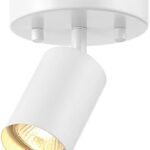 Globe Electric 57499 1-Light Track Lighting Spotlight, Matte White, Track Light Heads, Track Lighting, Track Ceiling Light, Track Lighting Kit, Modern, 1 Bulb Kitchen Light, Ceiling Light Fixture