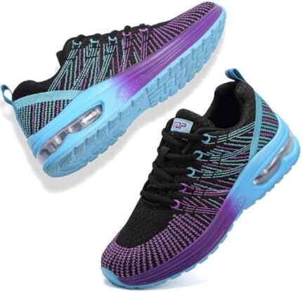 GoodValue Womens Running Shoes Lightweight Air Cushion Walking Shoes Tennis Shoes for Women Fashion Breathable Mesh Upper Sneakers Workout Casual Gym Jogging Non Slip Ladies Sport Shoes