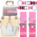 Gutsdoor 2-in-1 Travel Belt Luggage Strap 4 Pack Add a Bag Luggage Strap, Over Handle Suitcases Belt, Adjustable Travel Bag Accessories for Carry On Bag (Pink)