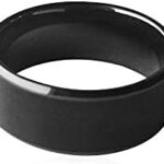 HECERE Waterproof Ceramic NFC Ring, NFC Forum Type 2 215 496 Bytes Chip Universal for Mobile Phone, All-Round Sensing Technology Wearable Smart Ring, Wide Surface Fasion Ring for Men or Women (NFC 215-13#)…