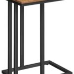 HOOBRO Side Table, Snack Table, Sofa Side Table, C-Shaped Coffee Table, Space Saving, Industrial Style, Sturdy Metal Frame, for Living Room, Bedroom, Rustic Brown and Black BF02SF01G1