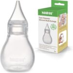 Haakaa Silicone Baby Nasal Aspirator | Easy-Squeeze Nose Bulb Syringe | Baby Nose Cleaner , 0m+ Newborn Infant &Toddler - BPA Free Silicone