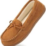 HomeTop Women's Indoor Outdoor Breathable Microsuede Moccasins Loafer Slippers