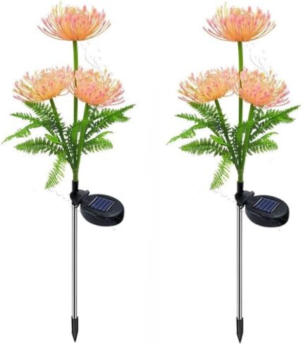 JUANSTAR Solar Garden Lights, Solar Lights Outdoor Waterproof, Solar Lights Outdoor for Garden, Upgraded Solar Panel, Auto On/Off, Yard Patio Pathway Decor (2 Pack Pale Pink)