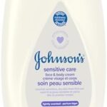 Johnson’s Sensitive Care Face & Body Baby Cream, Lightly Scented, Sunflower Oil, Vitamin B5, Sensitive & Dry Skin, 400 mL