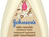 Johnson’s Skin Nourish Moisture Vanilla & Oat Body Wash - Baby Bath Skin Care - Sensitive Skin - 600 mL, Vanilla Fragrance