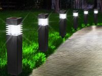 Joomer 6 Pack Solar Pathway Lights, Solar Light Outdoor, Waterproof Solar Garden Lights, Bright Landscape Lighting for Patio, Lawn, Yard, Walkway, Pathway (Cool White)