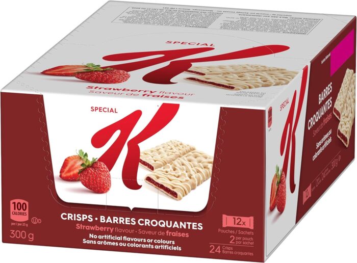 Kellogg's Special K Fruit Crisps, Strawberry Flavour Caddy, 24 bars, 2 bars per pouch