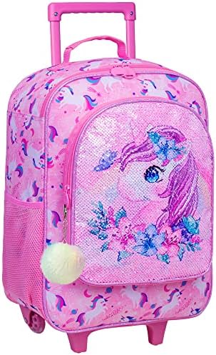 Kids Luggage for Girls, Unicorn Suitcase Rolling with Wheels，Travel Carry on for Children Toddler Elementary