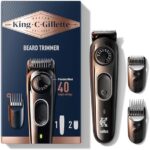 King C. Gillette Beard Trimmer Full Kit with 40 beard length settings and Washable Lifetime Sharp Blade for fast and easy trimming