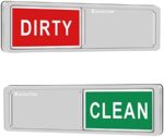 KitchenTour Clean Dirty Magnet for Dishwasher Upgrade Super Strong Magnet - Easy to Read Non-Scratch Magnetic Silver Indicator Sign with Clear, Bold & Colored Text 1.Silver