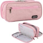 Koncci Pencil Case, Large Capacity Pencil Case Kids Adults Teen, Handheld 3 Compartments Pencil Box Pouch Stationery Bag, Portable Office Stationery Set Makeup Bag, Students Back to School Supplies