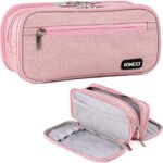 Koncci Pencil Case, Large Capacity Pencil Case Kids Adults Teen, Handheld 3 Compartments Pencil Box Pouch Stationery Bag, Portable Office Stationery Set Makeup Bag, Students Back to School Supplies