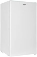 Koolatron Compact Fridge w/Freezer, 3.2 cu ft (91L), White, Space-Saving Flat Back Design, Reversible Door, Full-Width Freezer, Snacks, Beverages, Beer, Den, Dorm, Office, Rec Room, Home Bar