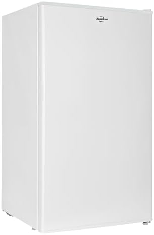 Koolatron Compact Fridge w/Freezer, 3.2 cu ft (91L), White, Space-Saving Flat Back Design, Reversible Door, Full-Width Freezer, Snacks, Beverages, Beer, Den, Dorm, Office, Rec Room, Home Bar