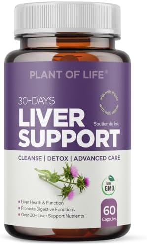 Liver Cleanse by Plant of Life | Detox & Repair Formula | Herbal Liver Support Supplement | Advanced Care | Milk Thistle Dandelion Root Turmeric, Artichoke Extract for Liver Health | Silymarin | 60 Capsules | 30 Days Supply