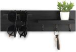 Lucundm Key Holder for Wall, Decorative Entryway Shelf with Hooks Holds Keys, Dog Leash, Sunglasses – Key Hanger with 3 Hooks Organizes, Enhances Home Decor (15” x 4.5” x 2.6”)