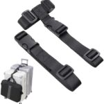 Luggage Straps,Two Add a Bag Suitcase Strap Belt,Adjustable Travel Attachment Accessories for Connect Your Three Luggage Together - 2 Pack(Black)