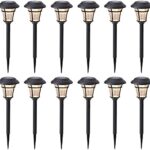 MAGGIFT 12 Pack Solar Pathway Lights Outdoor Solar Garden Lights for Patio, Yard, Driveway