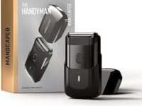 MANSCAPED® The Handyman™ Compact Face Shaver – Portable Men’s Travel Facial Hair Groomer, USB-C Rechargeable Electric Razor, Waterproof, Cordless, Dual-Action SkinSafe® Long-Hair Leveler & Foil Blades