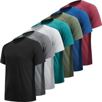 MLYENX Men's Workout Shirts Athletic Wear Moisture Wicking, Quick Dry Men’s Active Shirts Gym T Shirts