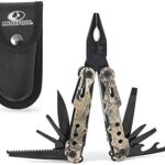 MOSSY OAK Camo Multi Tool Portable Outdoor Folding Pocket Multitool with Nylon Sheath, Knife, Pliers, Screwdrivers and More, Stainless Steel