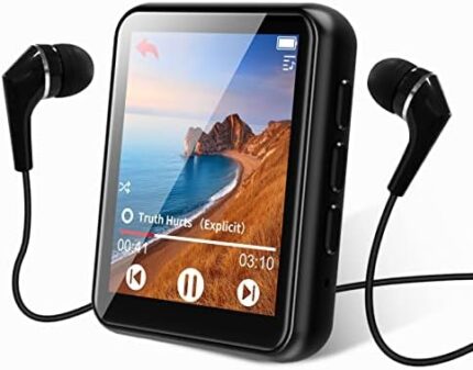 MP3 Player Bluetooth 5.0 Touch Screen Music Player Portable mp3 Player with Speakers high Fidelity Lossless Sound Quality mp3 FM Radio Recording e-Book 1.8 inch Screen MP3 Player Support (128GB)