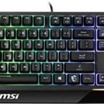 MSI Gaming Backlit RGB, Dedicated Hotkeys, Anti-Ghosting, Water Resistant Mechanical Feel Gaming Keyboard, Crisp Typing +12 Million Click Life Span, Steady Gaming Base Support (Vigor GK30 US)